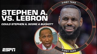 I CAN MAKE ONE SHOT! 🗣️ - Stephen A. adamant he could score 1 basket on LeBron |