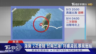 海葵「2次登陸」台南出海! 持續減弱.暴風圈縮｜TVBS新聞 @TVBSNEWS01