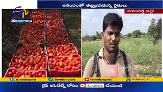 టమాట రైతుల మోములో చిరునవ్వు |  Tomato Price Hike Brings Joy to Farmers in Kamareddy Dst.