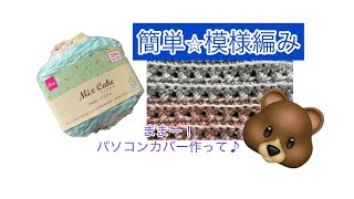 【かぎ針】【簡単模様編み】パソコンカバー⭐︎マフラーにも