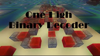 Minecraft Redstone Showcase - 1 High Binary Decoder