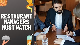 How to be a good restaurant manager