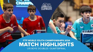 Michna/Zyworonek vs Lee/Ma | U15 BD-QF | ITTF World Youth Championships 2024