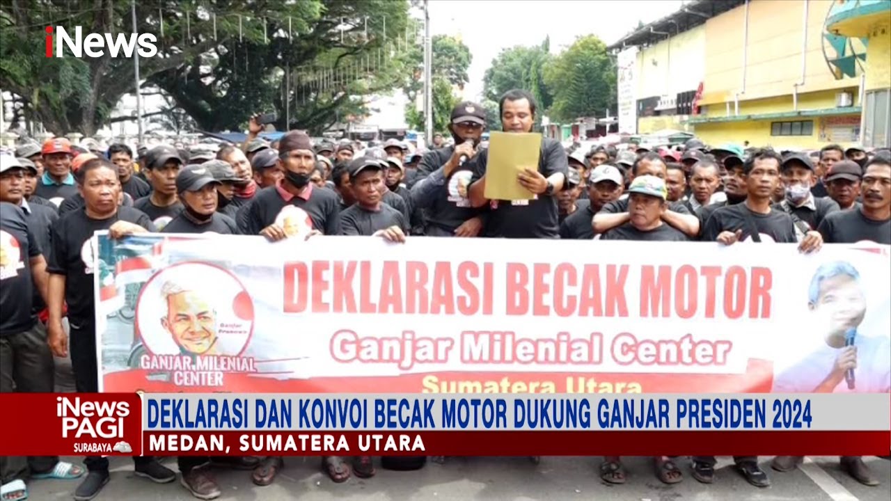 Deklarasi Dan Konvoi Becak Motor Di Medan, Dukung Ganjar Presiden 2024 ...