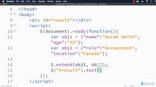 How to Merge JSON Objects using jQuery | jQuery extend() Method
