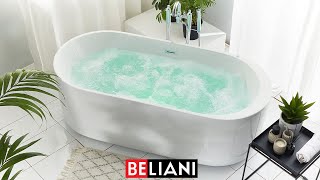 BELIANI - Whirlpool-Badewanne freistehend oval VINALES