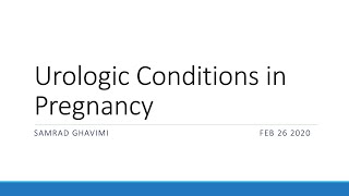 Urologic Conditions in Pregnancy