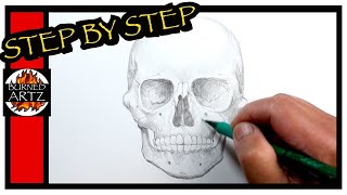 How to Draw a SKULL (Front View) STEP BY STEP