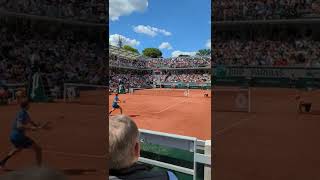 Hurkacz v Goffin. Simone Mathieu Court inside a Greenhouse @ Roland Garros.