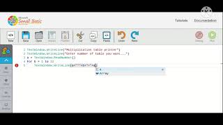 Multiplication table printer - small basics