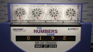 Midday Numbers Game Drawing: Sunday, May 27, 2018