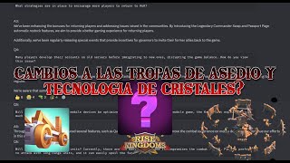 CAMBIOS EN LA TECH DE CRISTAL Y EL ATAQUE A DISTANCIA? | Rise of Kingdoms Español