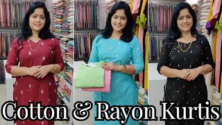 Cotton and Rayon Casual Wear Kurtis In Vibrant Shades @TrendzAlappuzha