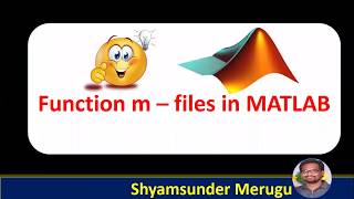 function m files in MATLAB