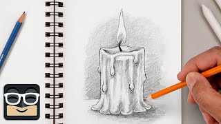 How To Draw A Candle 🕯️ Beginner's Sketch Tutorial