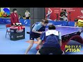 beautiful teammate of wang manyu happy with table tennis