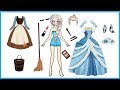 PAPER DOLL ELSA CINDERELLA QUIET BOOK HANDMADE DRESS UP FOR GIRLS ON CHRISTMAS PARTY