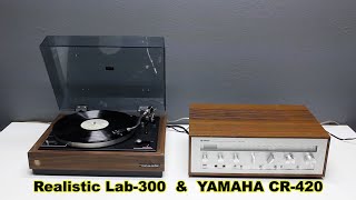 Stereo Receiver YAMAHA CR 420 \u0026 Turntable Realistic Lab 300 DEMO