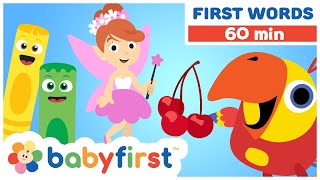 Toddler Learning Video w Color Crew & Larry | Baby Learning First Words & ABC | 1 Hour | BabyFirstTV