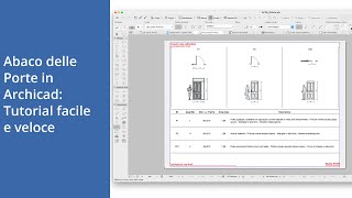 Abaco delle Porte in Archicad: Tutorial facile e veloce