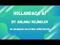 NT2 A1 Zıt anlamlı kelimeler #HollandacaTurkce