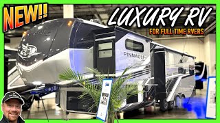 NEW! Serious Full Time RVing + Amazing Features! 2025 Pinnacle 38KPTS Couple's Fifth Wheel by Jayco