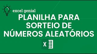 Planilha para SORTEIO de NÚMEROS ALEATÓRIOS: até 1.000 sorteios AO MESMO TEMPO