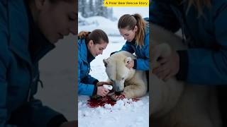 Touching moment : Brave female rescuers successfully saving injured mother polar bear #animalrescue