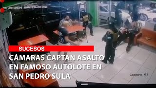 Cámaras captan asalto en famoso autolote en San Pedro Sula