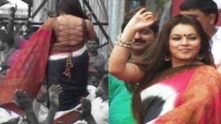 Hottie Mahima Choudhary in String Choli And Saree At Dahi Handi Function Hottie Mahima Choudhary in String Choli And Saree At Dahi Handi Function