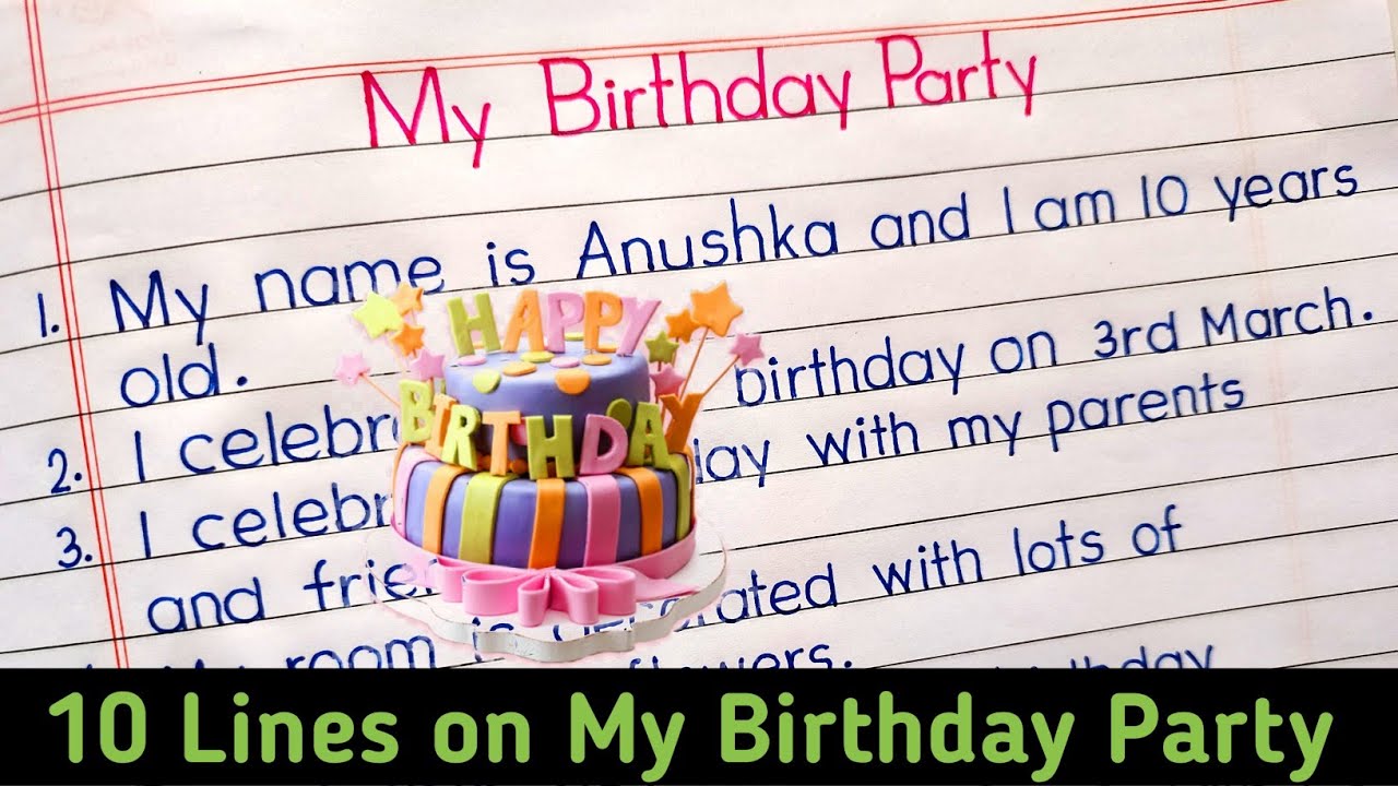 10 Lines On My Birthday || Essay On My Birthday Party || 10 Lines On My ...