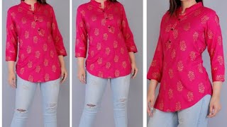 short kurti/top cutting and stitching||  kurti ki cutting|| short kurti cutting