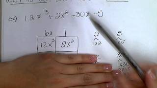Factoring 4 terms using the box method