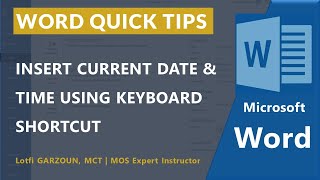 Insert current Date and Time using keyboard shortcut