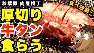 【和牛放題の殿堂 秋葉原 肉屋横丁】ぼっちのグルメ#7〜厚切り牛タンを喰らう〜