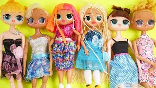 OMG Giant Fake LOL Surprise Dolls Get Dressed in Barbie Ultimate Closet