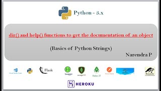 Python Scripting | dir and help functions to get the documentation of an object | video - 23