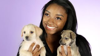 Simone Biles Plays With Puppies While Answering Fan Questions