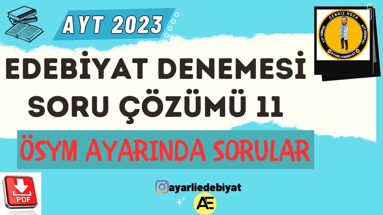 EDEBİYAT DENEME ÇÖZÜMÜ #11 / 2023 AYT / Ayt Edebiyat Deneme Soru Çözümü ...