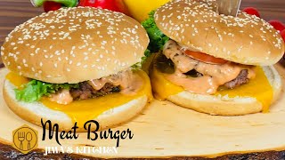 Meat Burger Recipe| ബർഗർ  ഈസി ആയി വീട്ടിൽ തന്നെ ഉണ്ടാക്കാം | How to Make Homemade Burger | Episode04