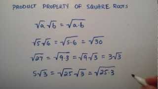 The Product Property of Square Roots , Intermediate Algebra ,  Lesson 11