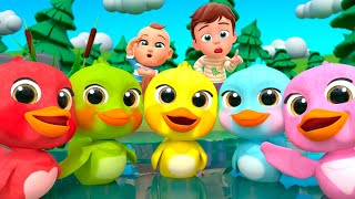 Five Little Ducks (Color Learning Song) | Almama Kids Songs & Nursery Rhymes