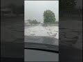 Road covered in ice in Germany during severe weather