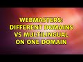 Webmasters: Different domains vs multilingual on one domain (2 Solutions!!)