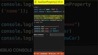 .hasOwnProperty() vs in - Javascript #Shorts #JSShorts