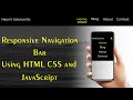 Responsive Navigation Bar Using HTML CSS and JavaScript