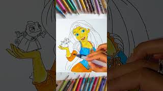 🌟 I Colored Princess Belle! ✨ | Satisfying Disney Art #Shorts