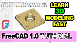 FreeCAD 1 0 Tutorial #3 | Learn to create 3D Model in minutes | How to create 3D model in FreeCAD