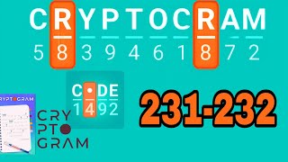 CRYPTOGRAM Word Logic Puzzles level 231 232