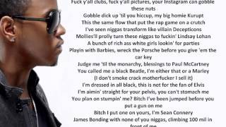 Big Sean - Control Feat Kendrick Lamar & Jay Electronica, Lyrics on Screen